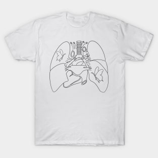 Anatomy heart lung with butterflies T-Shirt